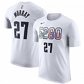 Men's Denver Nuggets #27 Jamal Murray White 2024-25 City Edition Name & Number T-Shirt,baseball caps,new era cap wholesale,wholesale hats